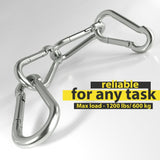 4PCS 3.54 in Large Carabiner Clip,304 Stainless Steel Heavy Duty Clips,Spring Snap Hook Set for V1370-AZ4-08246