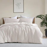 Ardor Frankie Natural Stripe Yarn Dyed Reversible Quilt Cover Set Queen V442-INT-QUILTCS-FRANKIESTRIPE-NATURAL-QS