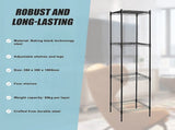 Modular Wire Storage 35x35cm Steel Shelving Black With Fixed Legs For Garage Warehouse Or Kitchen V63-841481