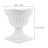 Roman Style Plastic Urn Planter White Pedestal Vase for Wedding Floral Display V1366-AZ2-W-18165