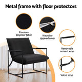 Artiss Armchair Lounge Chair Sling Black UPHO-G-ARM01-FLD-BK