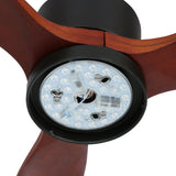 Devanti 52'' Ceiling Fan AC Motor 3 Blades w/Light - Dark Wood CF-B-52-C142-DW