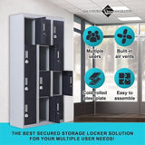 12-Door Locker for Office Gym Shed School Home Storage - 3-Digit Combination Lock V63-839031