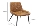Dining Chairs x 4 Padded Seat PU Faux Leather CH1129-PU-4-BR