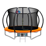 Everfit 10FT Trampoline for Kids w/ Ladder Enclosure Safety Net Rebounder Orange TRAMPO-C-C10-OR-AB