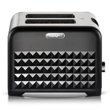 2-Slice Retro Toaster with Diamond Textured Finish, Stainless Steel Body, and Removable Crumb Tray V1341-ZY-XQGXWPV3-BLACK