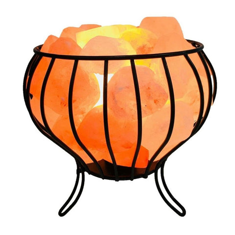 12W 12V Himalayan Pink Salt Lamp - Bud Iron Basket Rock Crystal Light Bulb On/Off Switch V238-SUPDZ-32767554420816