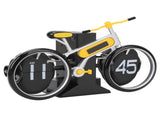 Modern Bicycle Flip Clock Creative Mechanical Desk Timepiece with Dual Rotating Wheels, Retro V1107-CS-ZXCZBHU