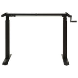Manual Height Adjustable Standing Desk Frame Hand Crank Black 43_321719
