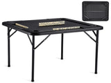 Mahjong Table, Square 4 Player Folding Card Table with 4 Cup Holders & 4 Chip Trays, Portable Domino V952-SDMJZHSDMNGP0C7TXV0