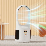 Bladeless Desk Fan Quiet 3 Speed Adjustaable Digital Display Cool Fan for Office Home White V1263-JX-7208