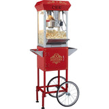 VEVOR Popcorn Popper Machine with Cart Popcorn Maker 850W 8 Oz 48 Cups Red V952-CSBMHJ8OZ850W171EV3