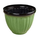 Large Planter Pots Outdoor - 4" Ribbed Flower Pots with Drainage Holes, Lightweight Stackable V1366-AZ2-W-16550