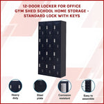 12-Door Locker for Office Gym Shed School Home Storage - Standard Lock with Keys V63-839091