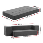 Giselle Bedding Foldable Mattress Folding Foam Sofa Bed Chair Grey FOAM-MFM-SOFA-01-GY