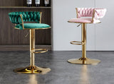 SERENIT Green Velvet Seat Kitchen Breakfast Bar Stools Counter Height Barstools with Back Cushioned V255-GP1763-GREEN