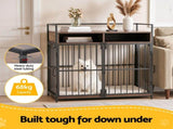 i.Pet 2-in-1 Wooden Dog Crate 104cm Pet Cage Furniture End Table Storage Black PET-DOGCAGE-DR-104-BK