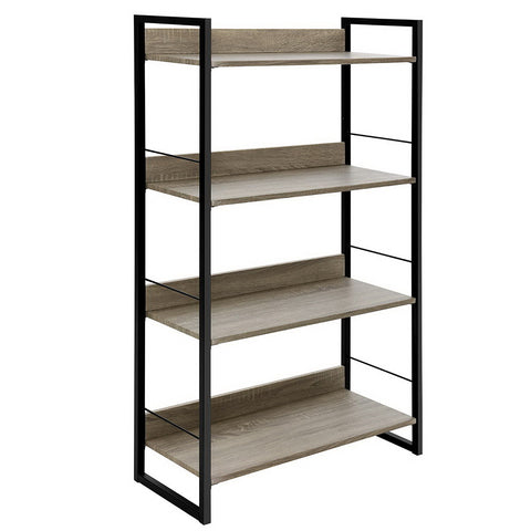 Artiss Bookshelf 4 Tiers - NOE Black and Oak MET-DESK-574B-BK-OA