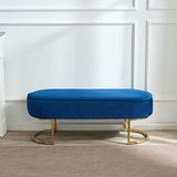 Bench Chair In Blue Velvet Fabric V43-BNC-NORI-BU
