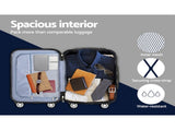 Wanderlite 20in 28in Luggage 2Set with Zipper Lock Carry On Hard Shell Travel Suitcase Luggage Case LUG-ABS-ECO-2SET-BK