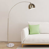 Sarantino Arc Floor Lamp Antique Brass Finish with Marble Base LMP-MLM-112-03