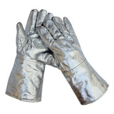 2 Pairs Welding Gloves High Temperature Aluminum Foil Heat Resistant Feature for Industrial Furnace V1370-AZ4-17502