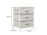Levede Chest of 3 Drawers Bedside Table Beige CH1051-CR
