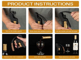 Wine Opener,Compact Vertical Corkscrew Wine Bottle Opener with Wood Handle and Built-in Foil V1192-AZ-W-15499