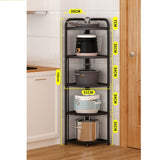 SOGA 2X 5 Tier Steel Triangular Corner Stand Multi-Functional Shelves Portable Storage Organizer KITCHENXY026X2