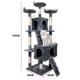 Furtastic 170cm Cat Tree Scratching Post - Dark Grey CAT-EJT-361-DGY
