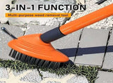 3-In-1 Weeding Brush with Adjustable Extension Pole, Heavy Duty Garden Cleaning Tool Set for Patio, V1192-AZ-W-30123