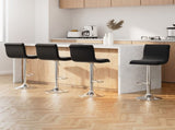 Artiss 4x Bar Stools Padded Leather Gas Lift Black BA-K-710N-BKX4