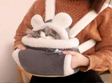 Grey 2-in-1 Ultra-Soft Plush Pet Carrier & Mobile Bed - Portable & Lightweight Cute Rabbit Ear V888-ELOSUNG45393