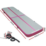 Everfit GoFun 3X1M Inflatable Air Track Mat with Pump Tumbling Gymnastics Pink ATM-3-1-01M-PK-AP1