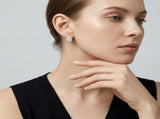 Elegant S925 Silver Plated Gold Moissanite Stud Earrings with Cross Design, Eight Hearts Eight V1341-ZY-72D99LQ9-MOISSANITE-PREMIUMS925