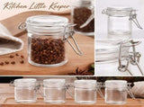 10 Pack Mini Glass Clamp Jars with Airtight Swing Top Lids, Small Clear Spice Storage Containers, V1369-AZ3-W-15351