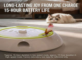 Interactive Electric Cat Toy with Feather Wand, 3 Replaceable Heads, Adjustable Speed, USB-C V1341-ZY-ZJGNH4VG-WHITE