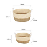 2 Piece Cotton Rope Stripe Carry Handles Storage Baskets set V915-MB0054