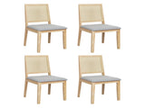 Levede 4X Cane Dining Chair Rattan Armless Seat CH1141-2-NTX2