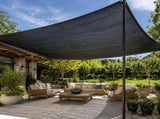 Black Sunshade Net Outdoor Garden Privacy Screen 50% Shading Rate HDPE Mesh Tarp 13.1x19.7ft with 20 V1192-AZ-W-24213