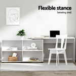 Artiss Computer Desk Bookshelf White 130CM FURNI-L-DESK01-WH-AB