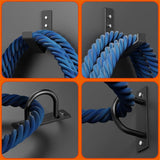 Steel Battle Rope Wall Mount Kit w/Anchor & Storage Hook - Matte Black Secure Mounting Durable V1192-AZ-W-4822