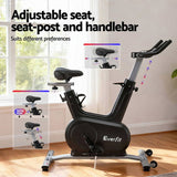 Everfit Exercise Bike Spin Bike Electromagnetic Smart Home Fitness 24-Level Resistance 120kg EB-I-EM-S800-BK