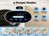 Devanti 6kg Tumble Dryer, Intelligent Touch Screen Clothes Dryer with 4 Drying Modes Stainless Steel TD-D-6KG-WH