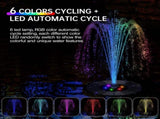 Solar Water Fountain with 8 Jet Lights Floating Solar Pump V1263-JX-5575