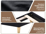 Artiss Double Bed Frame Upholstered Adjustable Headboard Mood Lighting Heavy Duty Black Velvet BFRAME-H-ROYCE-D-BK-AB