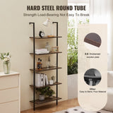 VEVOR Industrial Square Pipe Shelf 5 Tier 64x30x182.5cm Wall-Mount for Bedroom V952-JSGZWJFGHMBHOYOVAV0