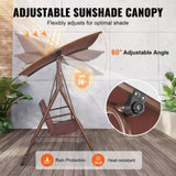 VEVOR 3-Person Patio Swing Chair, Outdoor Patio Swing with Adjustable Canopy, Porch Swing with V952-TJQQ68INX44IRJNFTV0