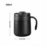 Wide Mouth Water Bottle,Coffee Mug With Handle 12oz Insulated Stainless Coffee Travel Mug Double V1366-AZ2-W-21193