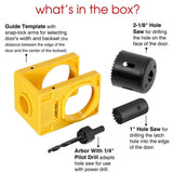 Door Lock and Latch Installation Tool Kit with Hole Saw, Mortise Template and Chisel Guide for V1341-ZY-ZYAEAY3R-BLUE